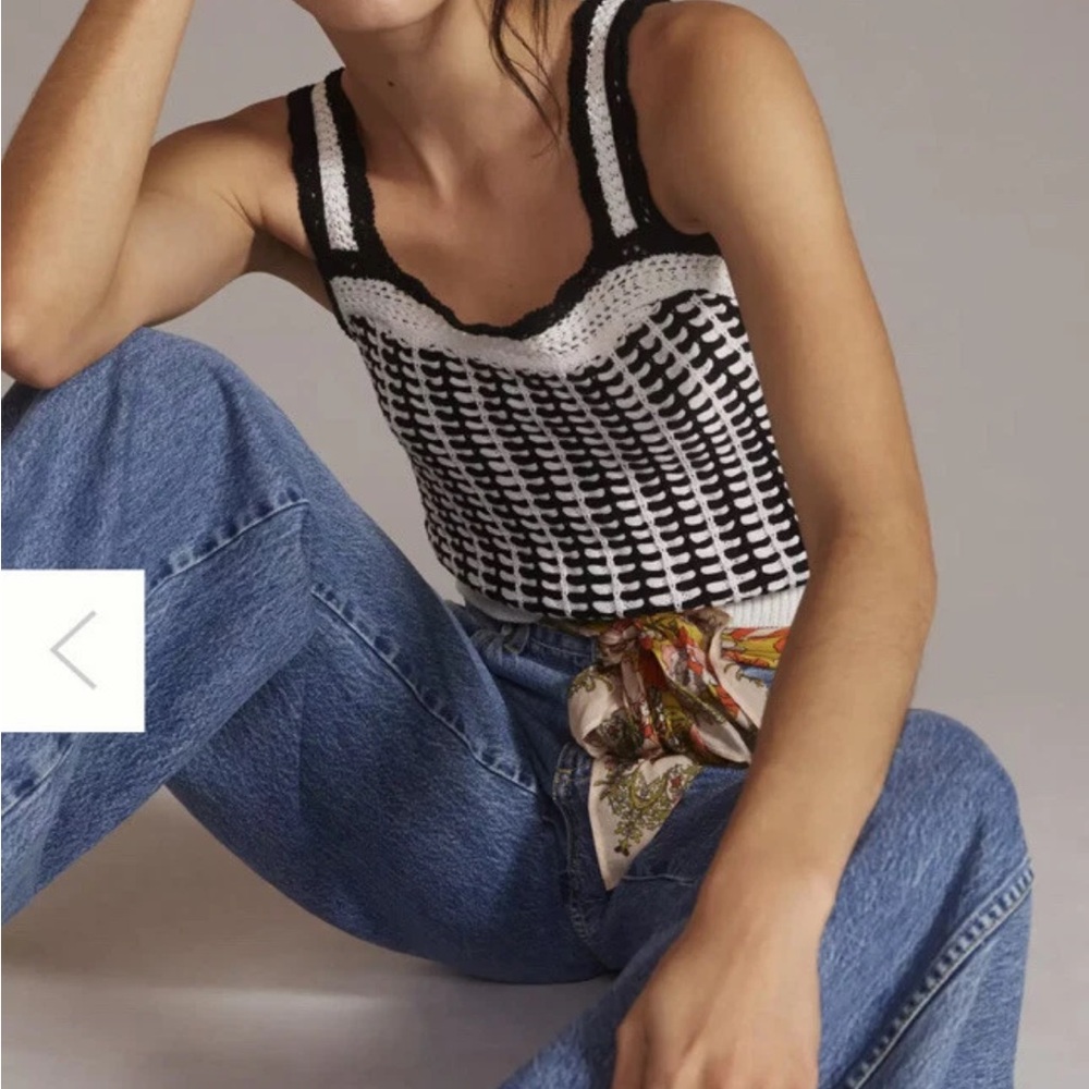 Anthropologie Maeve Preston Crochet Sweater Tank Size Small.
